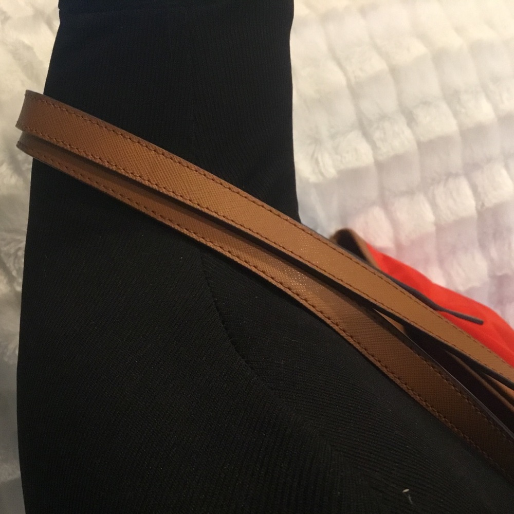 Michael Kors Kempton Red Nylon Brown Leather Shoulder Tote Bag Purse Like New - Picture 5 of 9